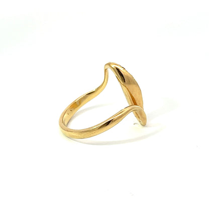 18Ct Yellow Gold CZ Abstract Ring