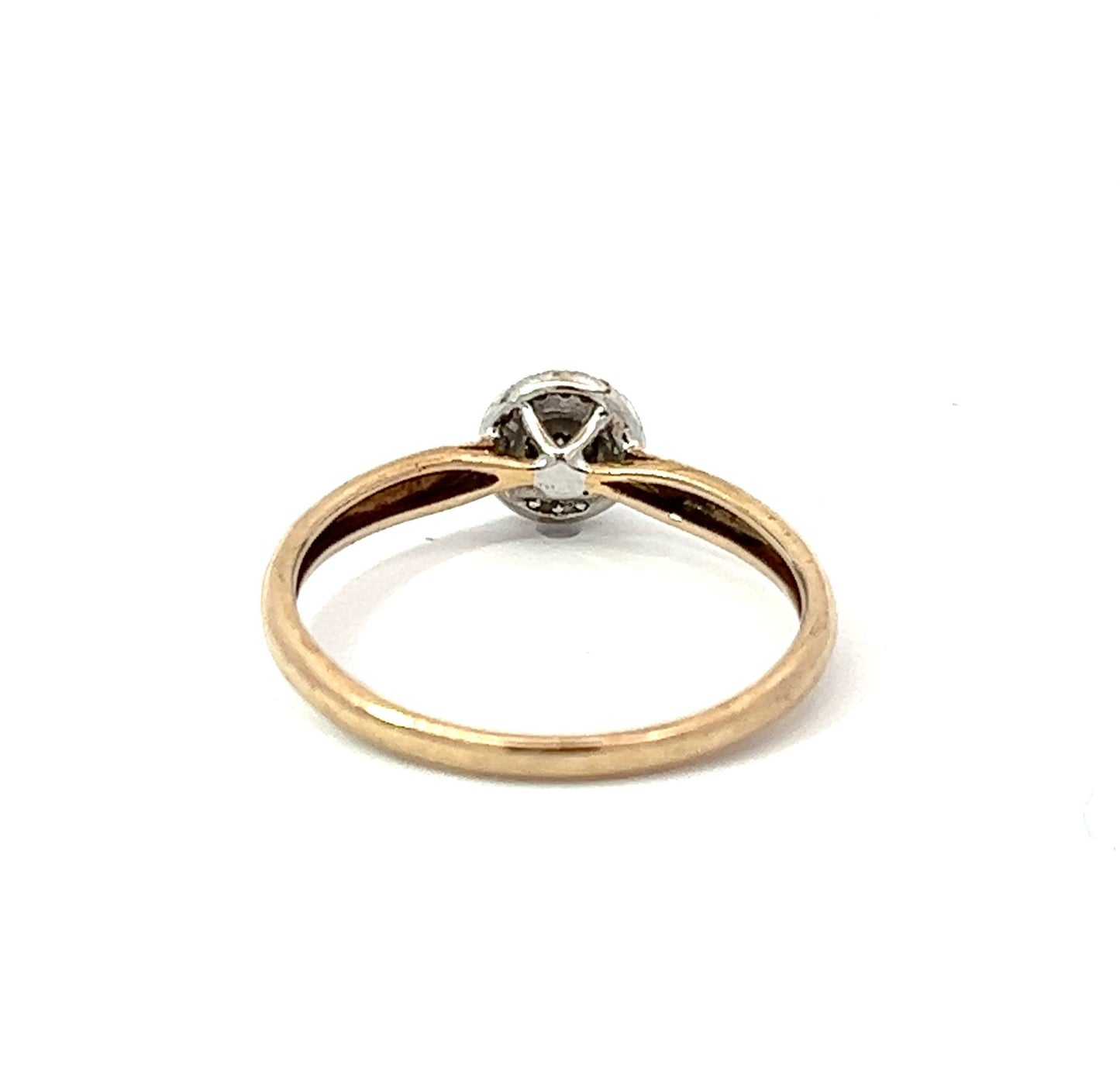 9Ct Yellow Gold Diamond Halo Ring