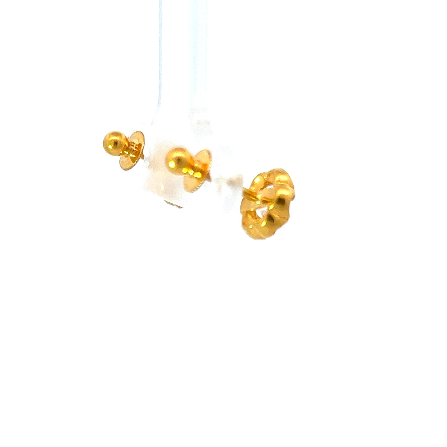 22Ct Yellow Gold CZ Floral Stud Earrings