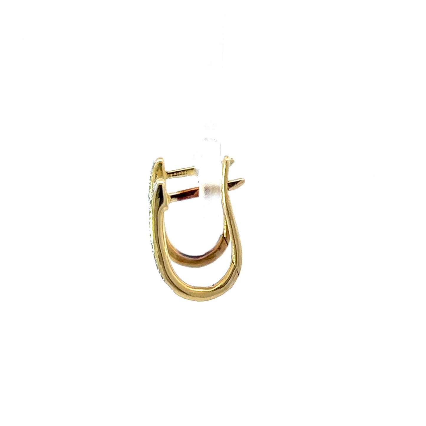 18Ct Yellow Gold Diamond Huggie Hoop Earrings