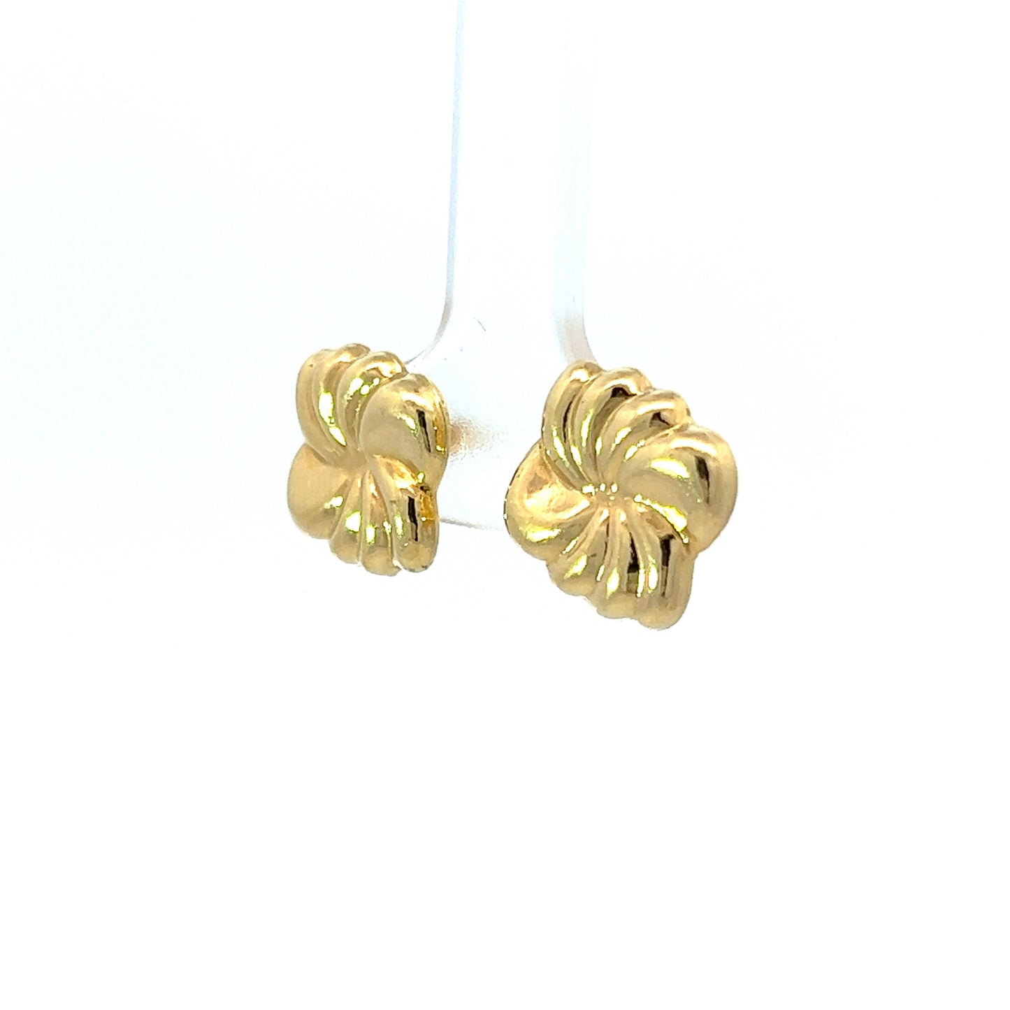 18Ct Yellow Gold Floral Stud Earrings