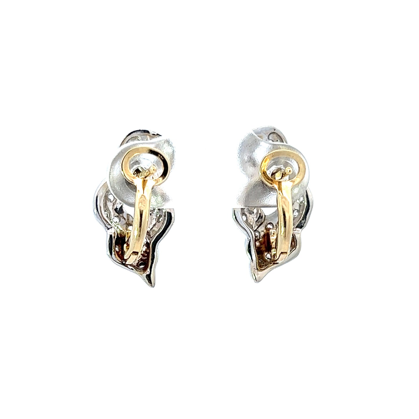 18Ct Two-Toned Gold CZ Statement Earrings