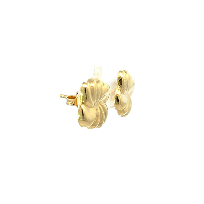 18Ct Yellow Gold Floral Stud Earrings