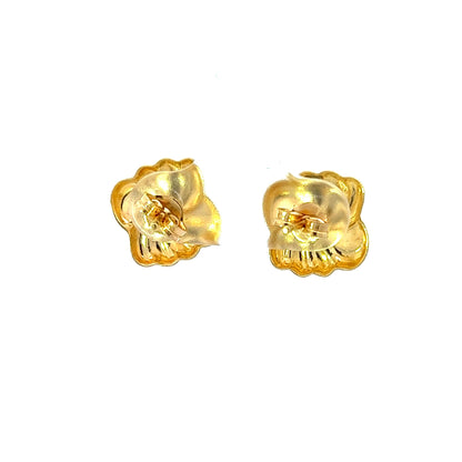 18Ct Yellow Gold Floral Stud Earrings