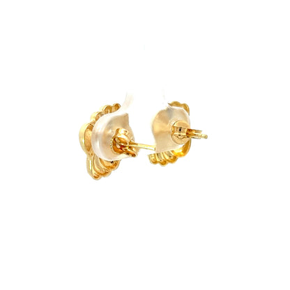 18Ct Yellow Gold Floral Stud Earrings