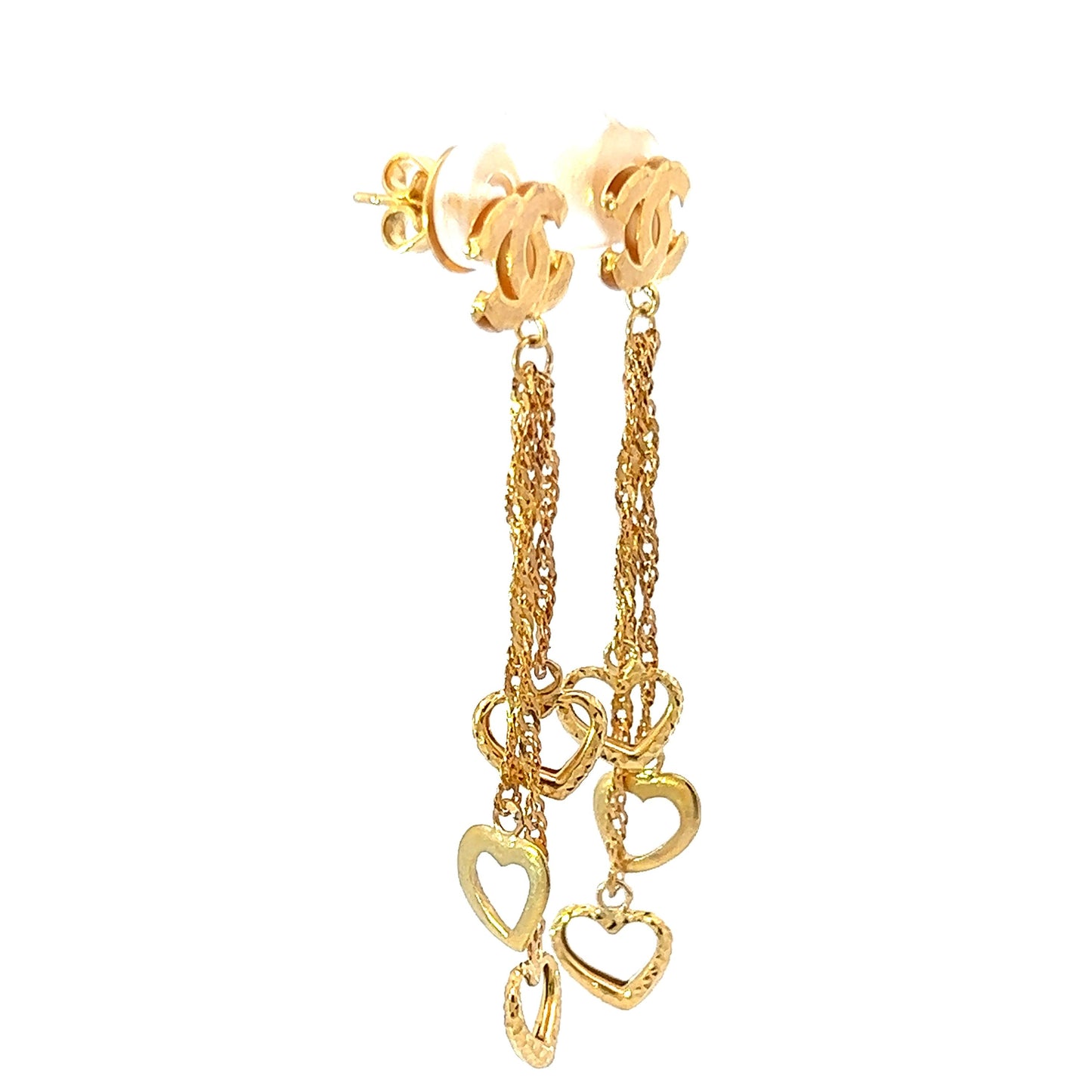 18Ct Yellow Gold Chanel Style Chandelier Earrings