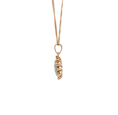 9Ct Yellow Gold Diamond Cluster Pendant