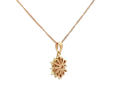 9Ct Yellow Gold Diamond Cluster Pendant