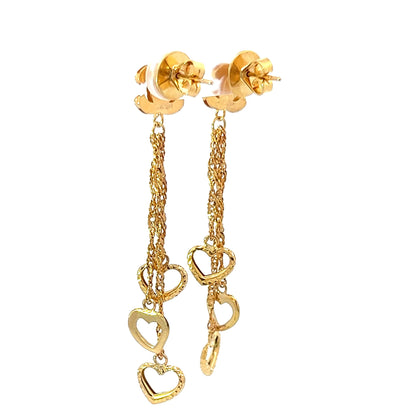 18Ct Yellow Gold Chanel Style Chandelier Earrings